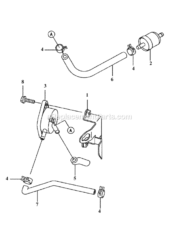 Fh500v-Cs14 Fuel System Diagram and Parts List for M48-KWS 53AB5D4M150-17-HP Cub Cadet Lawn Tractor